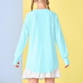 thumbnail image 7 of Tunic Top for Girls Fashion Long Sleeve Shirt with Thumb Hole Loose Tshirt Crew Neck Fall Blouse Teen Girl Clothes Light Blue 150, 7 of 7