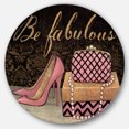 thumbnail image 1 of Designart 'Gold Fabulous Life Style III' Art Mural Cercle en Métal Glamour, 1 of 3