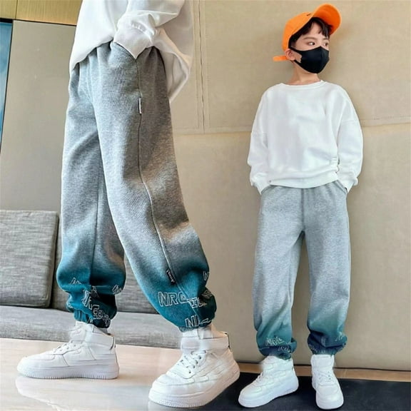 Boys Hop Skater Jeans Loose Fit Skateboard Denim Pants Streetwear Kids Boys Pull on Denim Pants with Flap Pocket for Kids