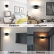 thumbnail image 2 of Aplique de pared para interior Lámpara de pared LED Lámpara de decoración empotrable negra moderna para sala de estar Dormitorio Pasillo, blanco cálido (bombilla incluida) [Clase de eficiencia, 2 of 5