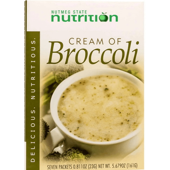 Nutmeg State Nutrition – High Protein Instant Soup Mix, Low Calorie, Low Fat, Low Carb, Ideal Protein Compatible, 7 Servings Per Box (Cream of Broccoli)