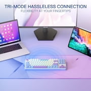 Redragon K707 PRO 80% Wireless Gasket RGB Gaming Keyboard, 3-Modes 87 Keys TKL Mechanical Keyboard w/Hot-Swap Socket, PBT Round Keycaps & 5-Layer Noise Dampening, Custom Linear Switch