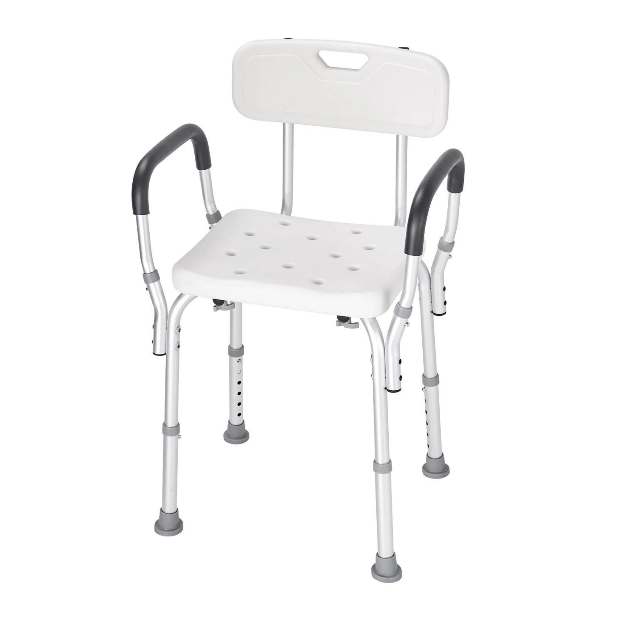 Adjustable Shower Chair with Back, 350 LBS Non-Slip Bath Bench for Bathtub & Bathroom