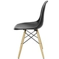 thumbnail image 4 of Side Dining Chair, Set of 2, Plastic, Wood, Black, Modern Contemporary Urban Design, Kitchen Room Cafe Bistro Restaurant Hospitality, 4 of 5