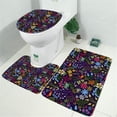 thumbnail image 2 of Pioneer Flower Floral Print Pattern Bathroom Rugs Sets 3 Piece,Toilet Cover Set,Absorbent Non Slip Bathroom Mats Sets with U-Shaped Contour Rug Toilet Rug Set, 2 of 5