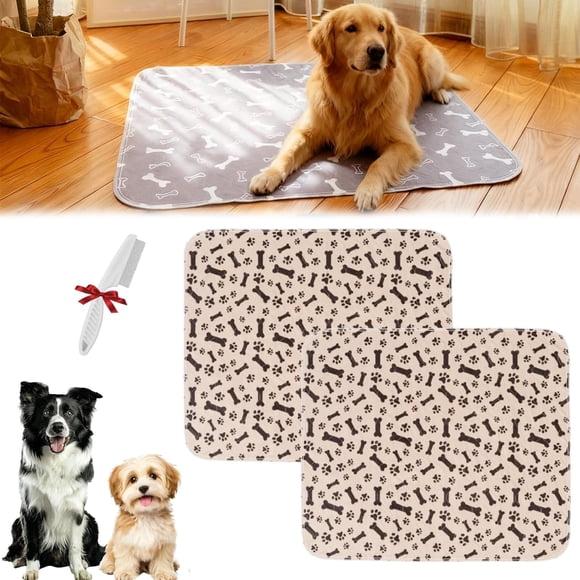 Furthrive Dog Pee Pads with Pheromones, 2026 Upgraded Stylish Washable Reusable 4-Layer Leak Proof Super Absorbent Dog Training Pads for a Cleaner Home (2PCS Brown, S: 15.7" × 23.6")
