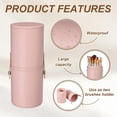 thumbnail image 3 of 7.87" Portable Makeup Brush Holder with Strap, Makeup Scrubber Holder Travel Cosmetic Brushes Case for Women Makeup Brushes Pencils Toothbrush Hand Cream, Gray Blue, 3 of 8