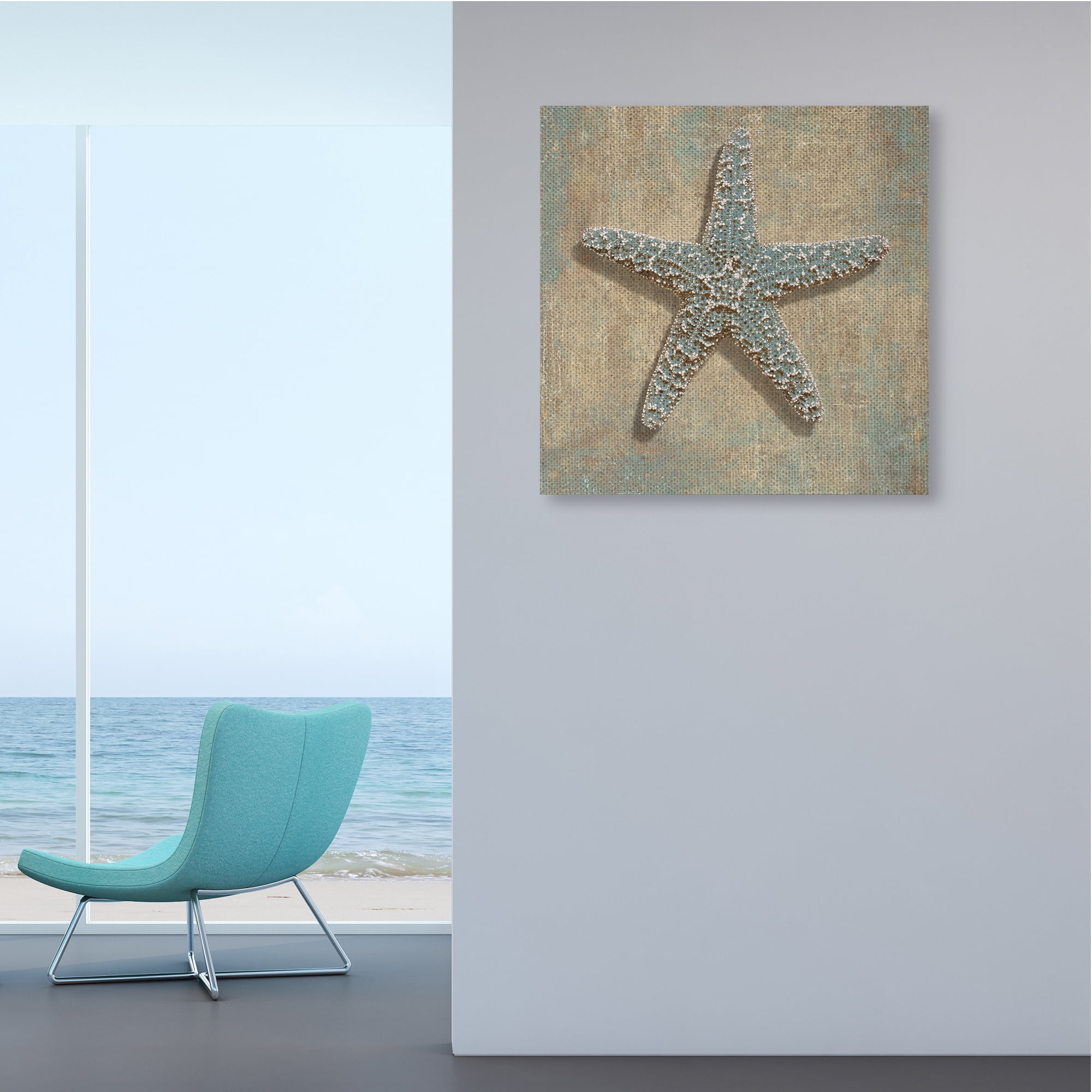 Stupell Industries Nautical Starfish Ocean Animal Muted Neutral Nature Painting Gallery Wrapped Canvas Art Print Wall Art, 30 x 30