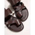 thumbnail image 6 of Women Criss Cross Thong Sandals  Fashion Brown Flat Sandals, 6 of 6