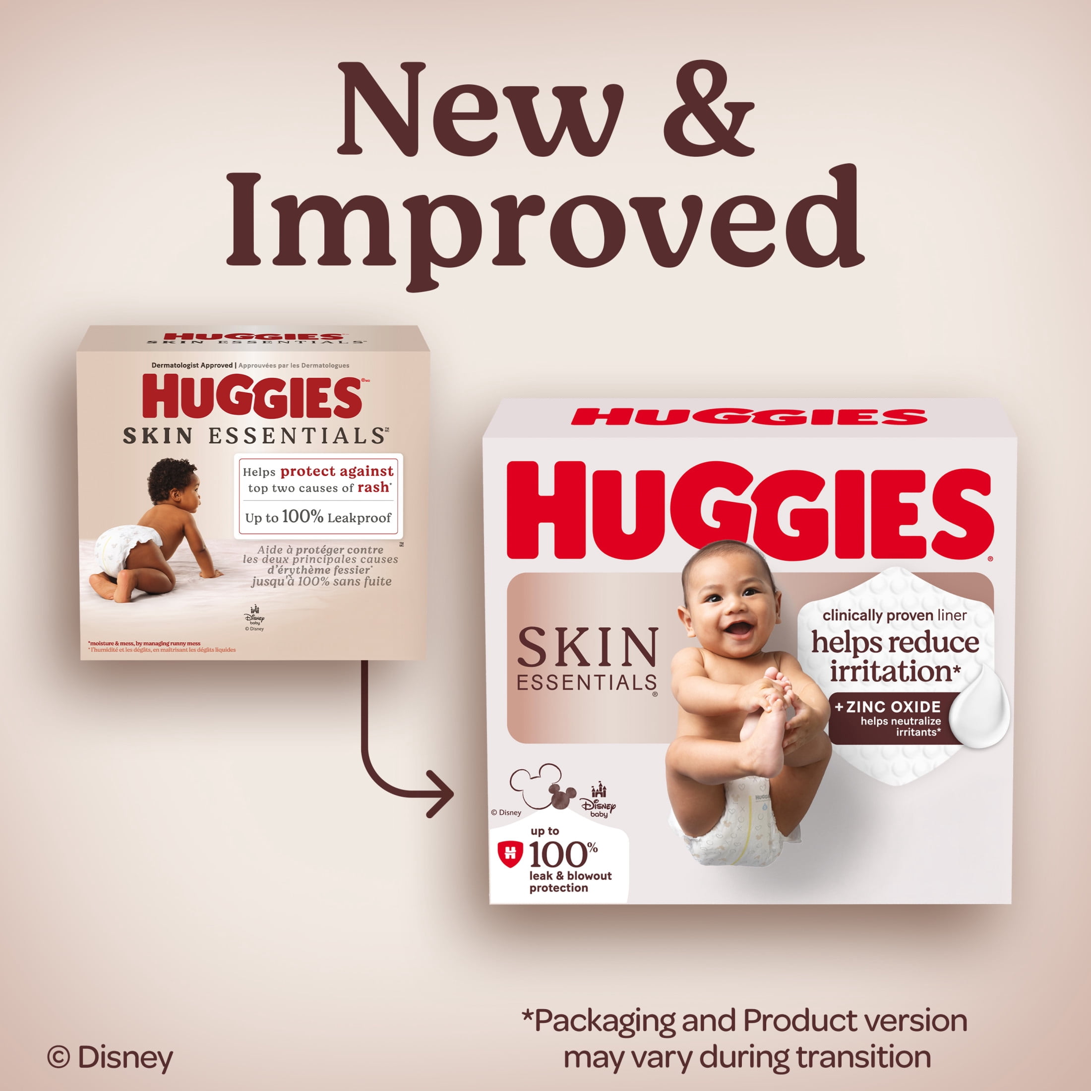Huggies Skin Essentials Baby Diapers, Size Newborn (6-9 lbs), 76 Count (Select for More)