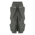thumbnail image 4 of VUPSGEZ Streetwear Unique Vintage Casual Baggy Zipper Design Ladies Skirts Casual Midi Skirt Women's Skirts (Gray,XL), 4 of 8
