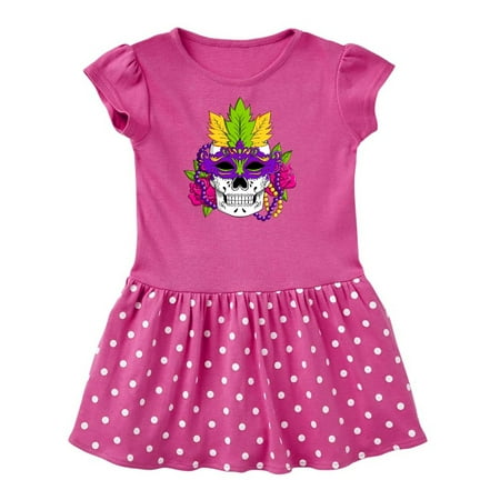 

Inktastic Mardi Gras Skull with Masquerade Mask Gift Toddler Girl Dress