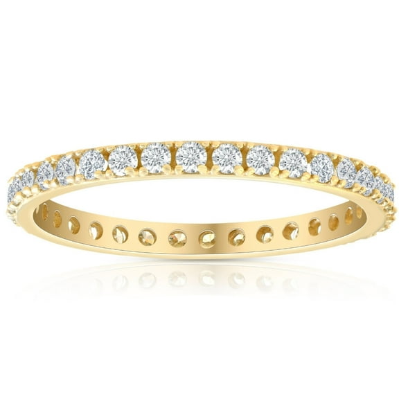 Pompeii 1/2 Ct Diamond Eternity Ring 10k Yellow Gold Womens Stackable Anniversary Band