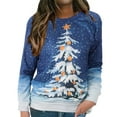 thumbnail image 1 of Sweatshirt Imprimé Mode Graphique de Noël Femmes Veste Mi Longueur Col Rond Hiver Cardigan Long Sleeve Fermeture Chemisier Hoodie Soft Outwear, 1 of 7