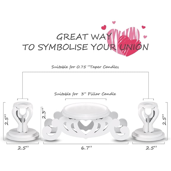MINSUI-Unity Candle Holder - Unity Candles Stand for Wedding Ceremony Set - Pillar Taper Candle Holders for Weddings Centerpiece Decoration,Bridal Shower (Candles not Include)