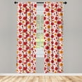 thumbnail image 4 of Ambesonne Daisy Window Curtains, Warm Colored Petals Print, Each 28" W x 95" L, Vermilion Orange, 4 of 4