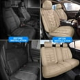 thumbnail image 6 of AOMSAZTO Car Seat Covers Fit fo Hyundai Venue 2020-2025 Full Set Faux Leather Seat Cover 2 Rows 5 Seats Waterproof Seat Cushion Protector (Beige), 6 of 7