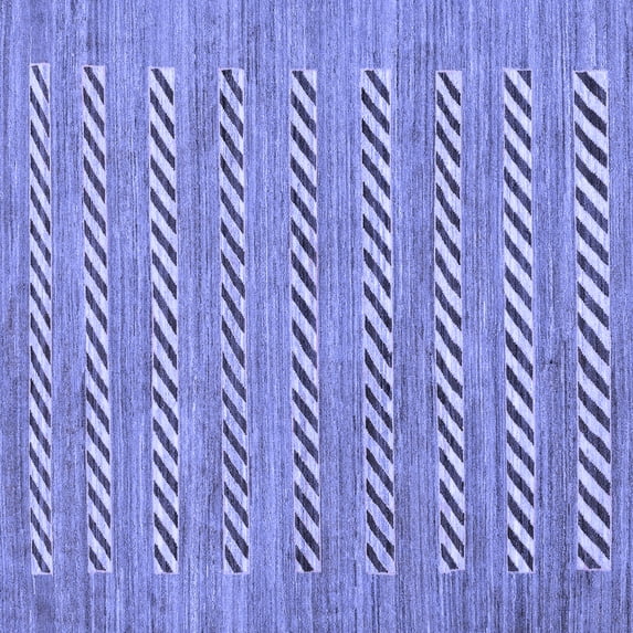 Ahgly Company Indoor Square Abstract Blue Modern Area Rugs, 3' Square