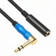 thumbnail image 1 of 6.35mm Stereo Audio Extension Cable Male to Female Bent Connector for Sound Devices, 1 of 1