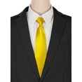 thumbnail image 5 of INSPIRE CHIC Men's Pretied Zipper Ties Solid Color Satin Shine Neckties Formal Casual Gold, 5 of 5