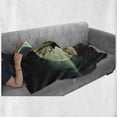 thumbnail image 6 of Ocean Soft Flannel Fleece Blanket, Vintage Old Ship on Sea Moonlight Starry Night Sky Adventure Journey Theme, Cozy Plush for Indoor and Outdoor Use, 50" x 60", Umber Dark Blue White, by Ambesonne, 6 of 6