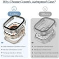 thumbnail image 4 of HAHDAXIA 2-Pack Waterproof Case for Apple Watch Ultra Ultra2 Screen Protector 49mm, 360 Protective Glass Face Cover + Back Bumper for iWatch Ultra Ultra2 Accessories 49 mm Titanium/Titanium, 4 of 7