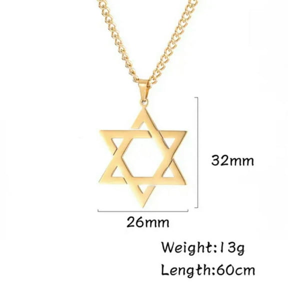 EOEMY Star Of David Pendant Necklace Israel Jewish Stainless Steel Jewelry Gift