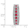 thumbnail image 3 of Diamond2Deal 14K White Gold Lab Grown Diamond & Cr. Ruby Fancy Chain Slide for Women, 3 of 4