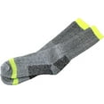 thumbnail image 6 of 6-Pair Heavy Duty Work Boot Socks for Men, Gray with Neon Green Trim – Cushioned Crew Socks with Reinforced Heel & Toe, Size 10-13 by Dependable Industries Inc. Essentials, 6 of 8