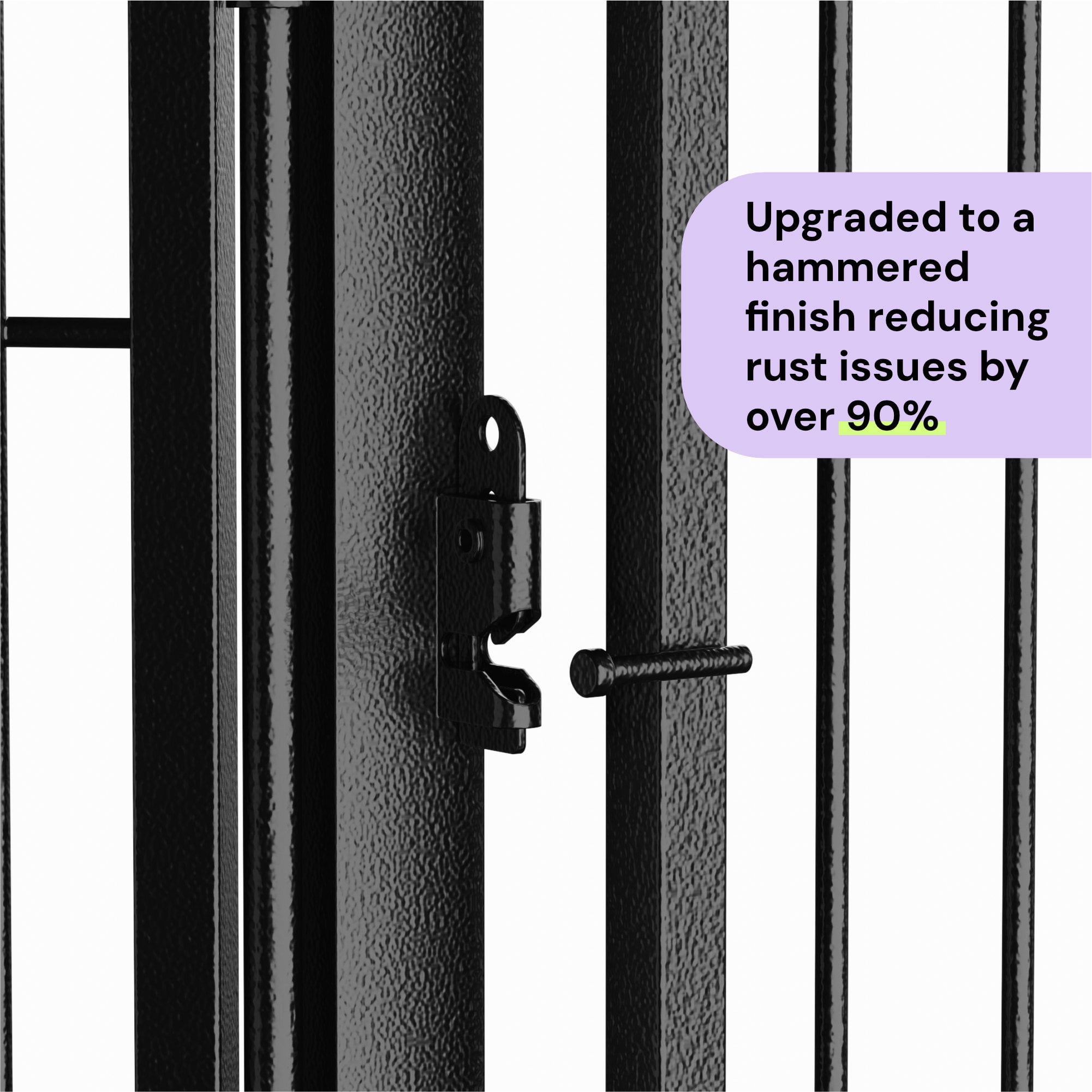 SunsGrove Dog Playpen,50 inch 2 Panels Heavy Duty Anti-Rust Pet Pen for Indoor, Courtyard, RV Camping for Large Dogs, Easy Insert into Soil, Black