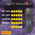thumbnail image 3 of Pirelli Night Dragon 130/60B19 M/C 61H REINFTL Cruiser Motorcycle Front Tire - Superior Traction & Handling for High-Performance Cruisers w/Keychain, 3 of 8