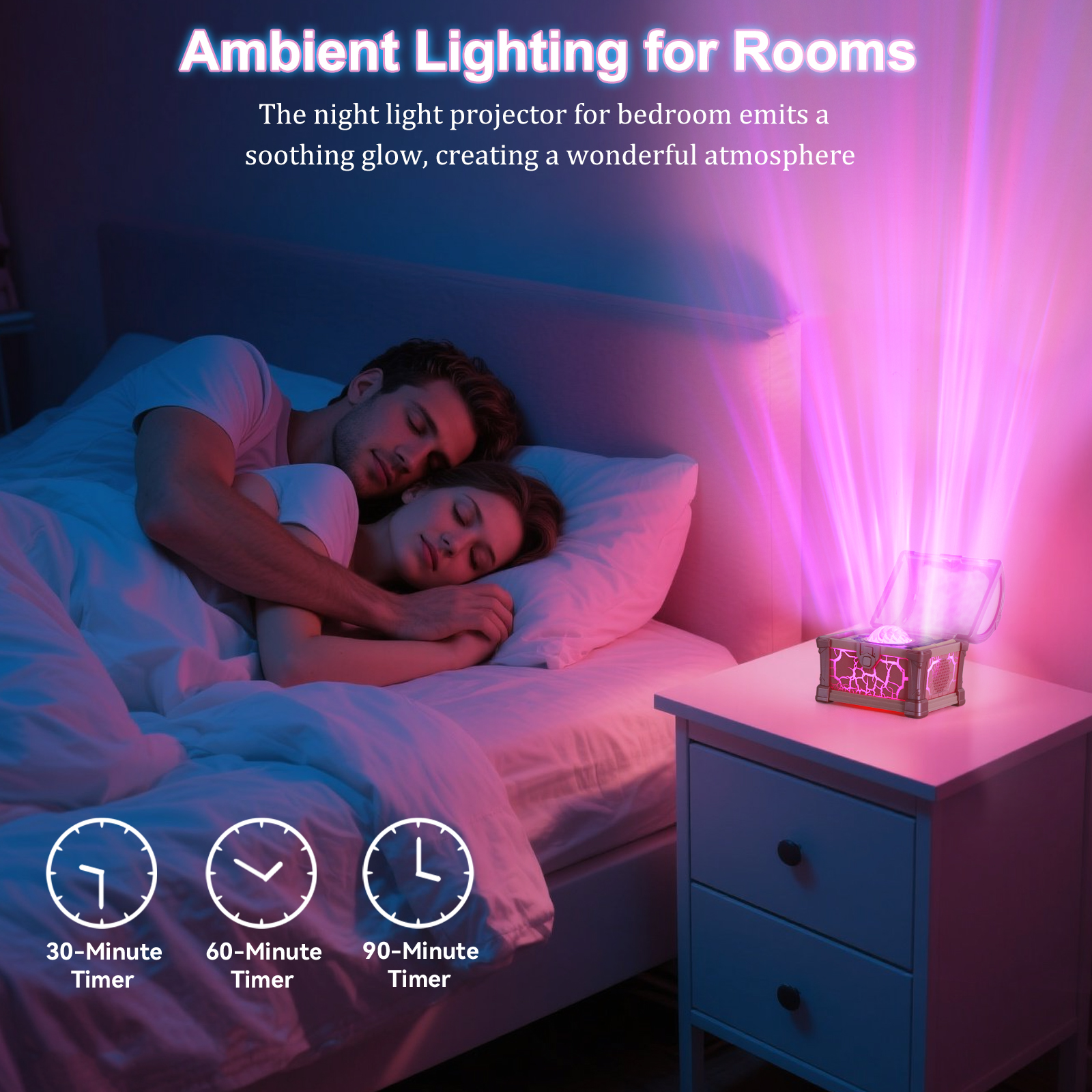 Northern Lights Projector, 7 Colors Treasure Chest Night Light Aurora Lights Projector with 8 Effects & Remote, Dimmable Galaxy Light Ambient Lighting for Bedroom, Gifts for Kids Teen Women