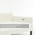 thumbnail image 2 of Twin Size Adjustable Bed Base, Elena Twin Size Beige Velvet Upholstered Daybed, Ribbed Tufted Backrest, Daybed in Lavish Modern Design, Richly Hued Foam Comfort, Ivory Bed Frames,Platform Bed Frames, 2 of 4