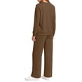 thumbnail image 4 of Fantaslook Two Piece Sets for Women Fall Outfits Long Sleeve Tops Wide Leg Pants Lounge Matching Sets Vacation Travel Outfits, 4 of 8