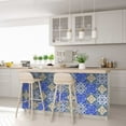 thumbnail image 6 of Mi Alma Blue Brown Floral Peel & Stick Tiles - Vinyl Backsplash 8x8, 6 of 11