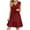 Wine, variant on hoksml Women Pleated Flowy Dresses Summer V-neck Loose Solid Color Casual Boho Dress High Waisted Sleeveless Beach Dress 2025 on Clearance