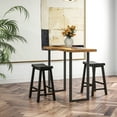 thumbnail image 4 of Costway Set of 2 Saddle Bar Stools Counter Height Dining Chairs with Wooden Legs Black, 4 of 9