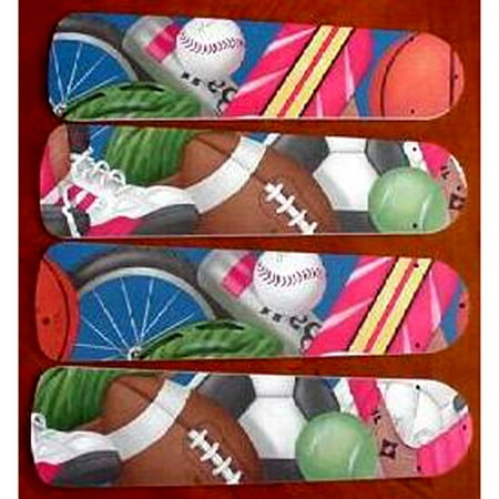 Sports Themed Custom Designer 42in Ceiling Fan Blades Set