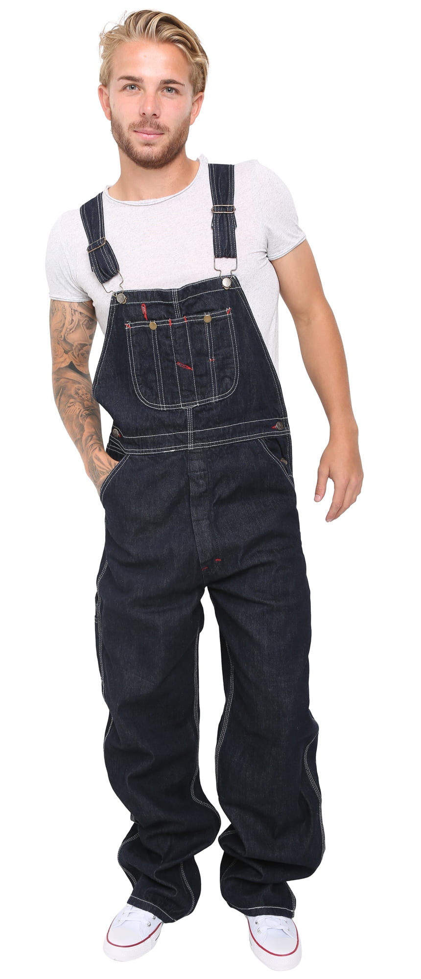 DIGITAL SPOT Men Bib and Braces with Clips Painter Dungaress Adults Work Wear Trouser Overall 