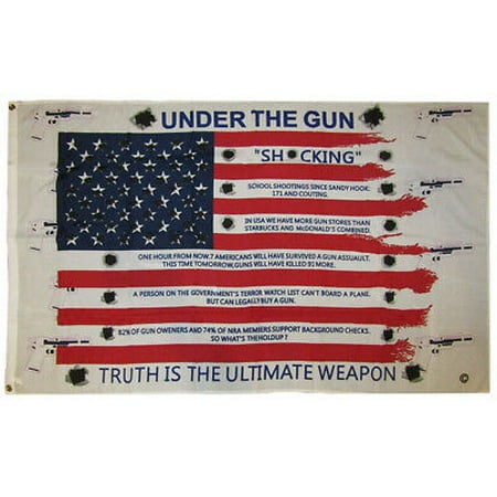 3x5 USA Under The Gun Truth Is The Ultimate Weapon 3'x5' Premium Polyester (Pixel Gun 3d Best Premium Weapon)