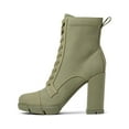 thumbnail image 4 of Nine West Vega7 Teal Lace Up Textile Round Toe Block Heel Ankle Boots, 4 of 6