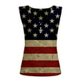 thumbnail image 4 of Dorinao American Flag Tank Top Women 4Th of July Shirts Button V Neck Knit Ribbed Tops Casual Colorful Printed Patriotic Tees, Pink, S, 4 of 5