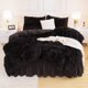 thumbnail image 1 of Juego de edredón Andency Fluffy Black King Size, 3 piezas, 1 of 8