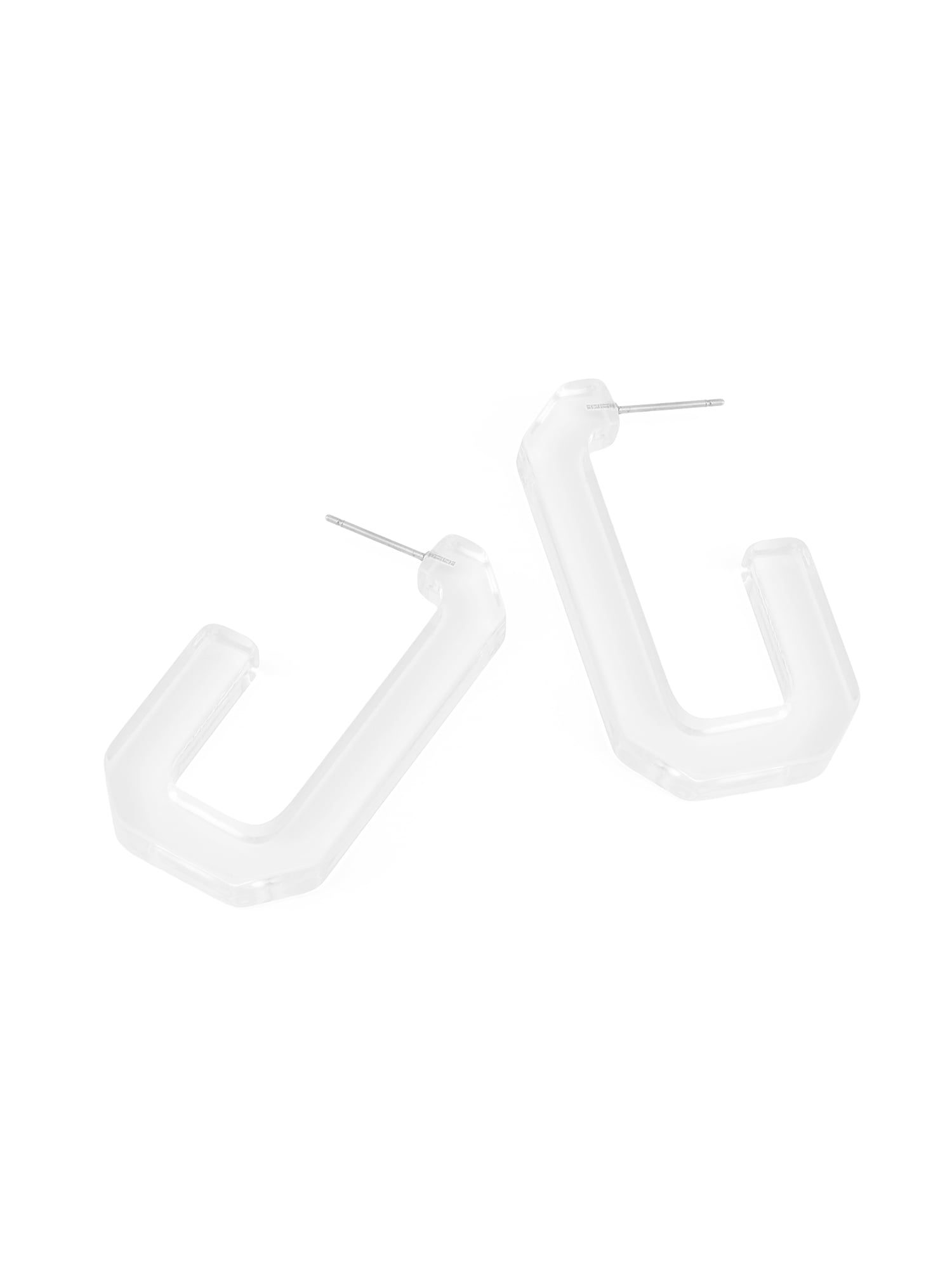 Madden NYC Women's Fashion Clear Resin Hoop Earrings