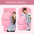 thumbnail image 7 of Inadays School Backpack, Large Capacity Bookbag for 15.6 Inch Laptop, Water-Resistant Cute Girlish Backpacks for Teen Adults Tween, Lightweight Travel Daypack for Primary Middle School College, Pink, 7 of 7