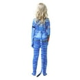 thumbnail image 2 of Kids Neytiri Cosplay Jumpsuit Halloween Aliens Bodysuit Outfit for 3-9T, 2 of 6