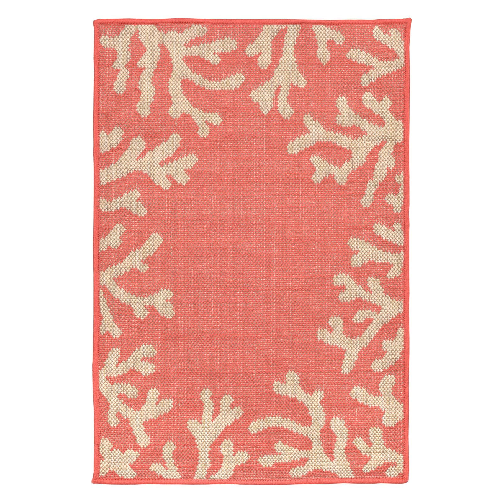 Liora Manne Terrace 1783/27 Coral Border Coral Area Rug 23 Inches X 35