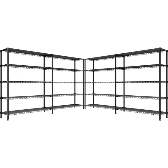70" W Storage Shelves Load 1600LBS,Metal Shelving 5-Tier Wire Shelving Unit Garage Shelving for Storage Adjustable Metal Shelves for Pantry Kitchen Garage Commercial, 70" W*15.8" D*72.4" H