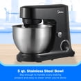 thumbnail image 2 of Midea 5-Quart Black Cake Mixer with Stand, 300W Multifunction Electric Food Mixer with Bowl & Attachments, 2 of 9