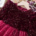 thumbnail image 3 of LYMAYTER Kids Girls Sweet Princess Dresses Baby Spring Fall Sequins Party Tutu Toddler Stylish Long Sleeve Dress for 2-7 Years, 3 of 9